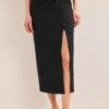 Boden Knot Detail Jersey Black Skirt