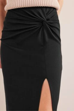 Boden Knot Detail Jersey Black Skirt -Outlet Mode Zyra Store 147212s4