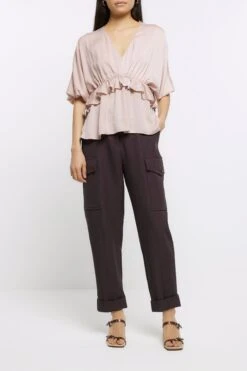 River Island Gold Rose Ruffle Tea Blouse -Outlet Mode Zyra Store 157631s3