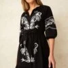 F&F Black Contrast Embroidery Mini Dress 1 F&F Black Contrast Embroidery Mini Dress -Outlet Mode Zyra Store 167 388s