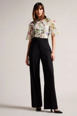 Ted Baker Arelln White High Neck Top With Lace Tapes -Outlet Mode Zyra Store 193473s4