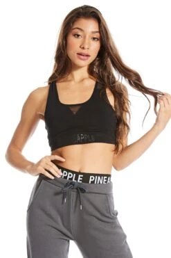 Pineapple Black Mesh Bra Top