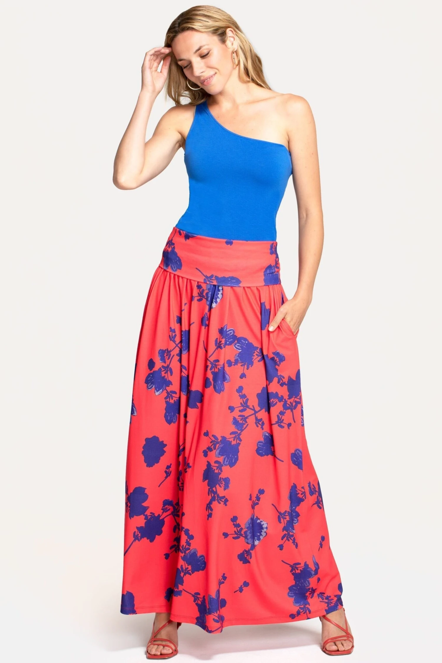 HotSquash Red Roll Top Maxi Skirt 3 HotSquash Red Roll Top Maxi Skirt