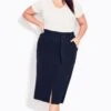 Evans Blue Linen Blend Skirt 2 Evans Blue Linen Blend Skirt -Outlet Mode Zyra Store 392228s