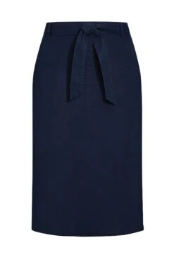 Evans Blue Linen Blend Skirt -Outlet Mode Zyra Store 392228s3