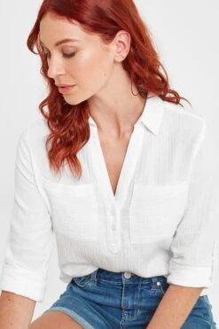 Tog 24 Womens Optic White Summer Shirt -Outlet Mode Zyra Store 506996s5