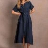Celtic & Co. Blue Linen Button Through Dress -Outlet Mode Zyra Store 651783s