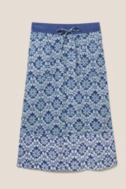 White Stuff Blue Effie Linen Skirt -Outlet Mode Zyra Store 681365s5