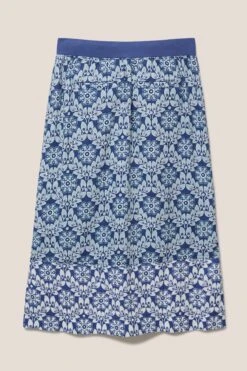White Stuff Blue Effie Linen Skirt -Outlet Mode Zyra Store 681365s6