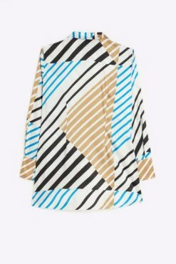 River Island Blue Plus Nip Tuck Longline Shirt -Outlet Mode Zyra Store 697292s6