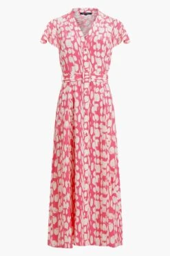 French Connection Pink Islanna Crepe Printed Dress -Outlet Mode Zyra Store 743149s5