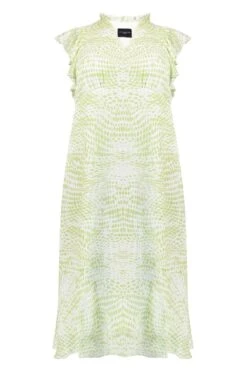 Live Unlimited Green Animal Dobby Dress -Outlet Mode Zyra Store 804431s6