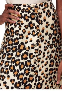 Whistles Animal Painted Leopard Button Skirt -Outlet Mode Zyra Store 933787s3