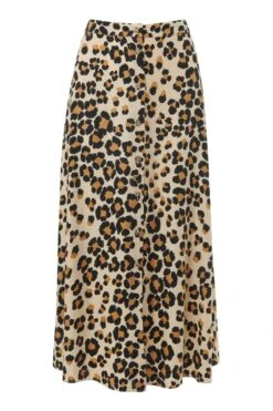 Whistles Animal Painted Leopard Button Skirt -Outlet Mode Zyra Store 933787s4
