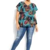 City Chic Blue Adrianna Top 1 City Chic Blue Adrianna Top -Outlet Mode Zyra Store A96510s