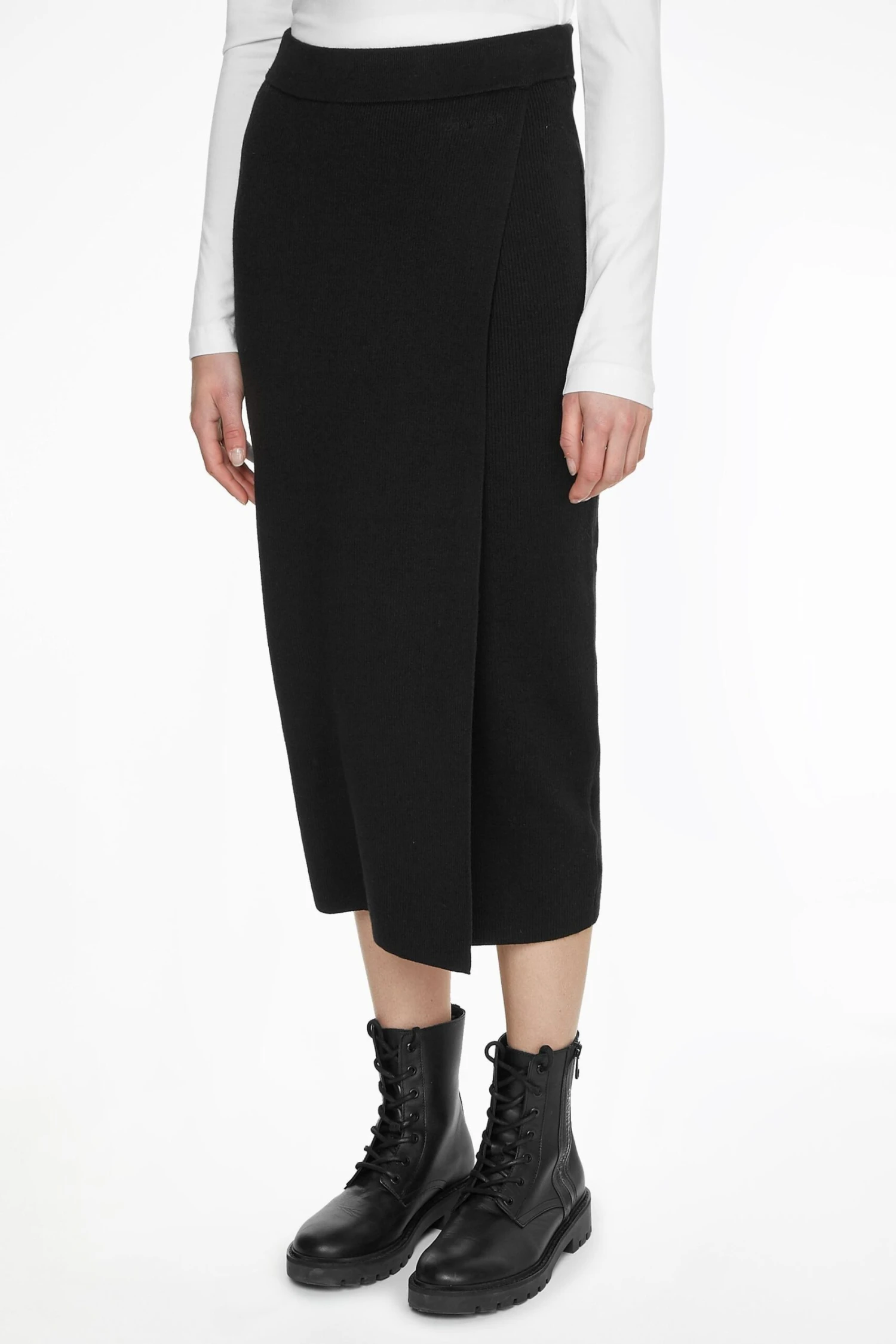 Calvin Klein Black Rib Fitted Skirt 3 Calvin Klein Black Rib Fitted Skirt