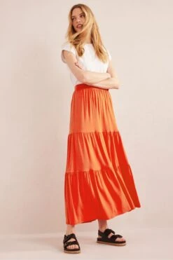 Boden Red Jersey Maxi Skirt -Outlet Mode Zyra Store C08352s3
