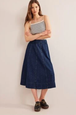 Boden Blue Denim Paneled Skirt -Outlet Mode Zyra Store C18943s4