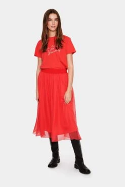 Saint Tropez Red Coral Skirt -Outlet Mode Zyra Store C45040s3