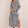 Boden Blue Pleated Skirt Midi Shirt Dress -Outlet Mode Zyra Store C59385s