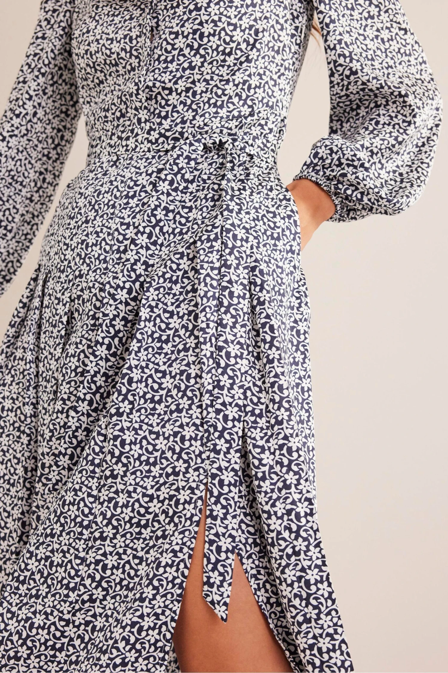 Boden Blue Pleated Skirt Midi Shirt Dress 7 Boden Blue Pleated Skirt Midi Shirt Dress - Image 5