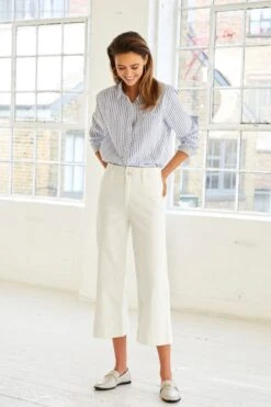 Next Cropped Wide Leg Denim Jeans