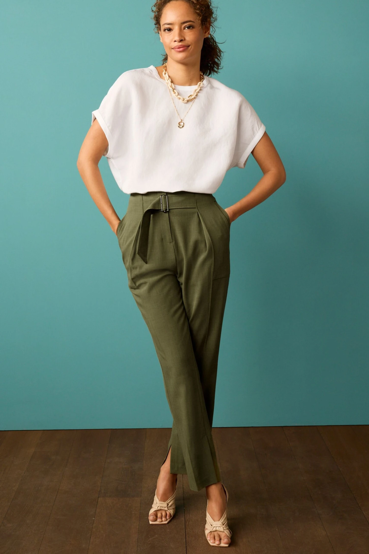 Next Short Sleeve Cupro Woven Mix Boxy T-Shirt 4 Next Short Sleeve Cupro Woven Mix Boxy T-Shirt - Image 2