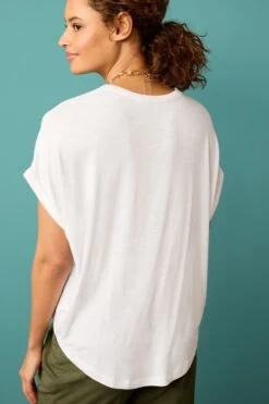 Next Short Sleeve Cupro Woven Mix Boxy T-Shirt 9 Next Short Sleeve Cupro Woven Mix Boxy T-Shirt -Outlet Mode Zyra Store C62 289s3