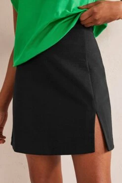 Boden Side Split Jersey Black Mini Skirt -Outlet Mode Zyra Store C66685s3