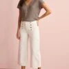 Next Button Detail Cropped Wide Leg Jeans -Outlet Mode Zyra Store C75 015s