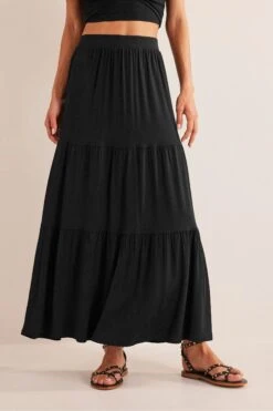 Boden Petite Jersey Maxi Black Skirt