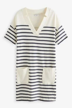 Next Short Sleeve Notch V-Neck Jersey Pocket Detail Dress 11 Next Short Sleeve Notch V-Neck Jersey Pocket Detail Dress -Outlet Mode Zyra Store D07 086s5