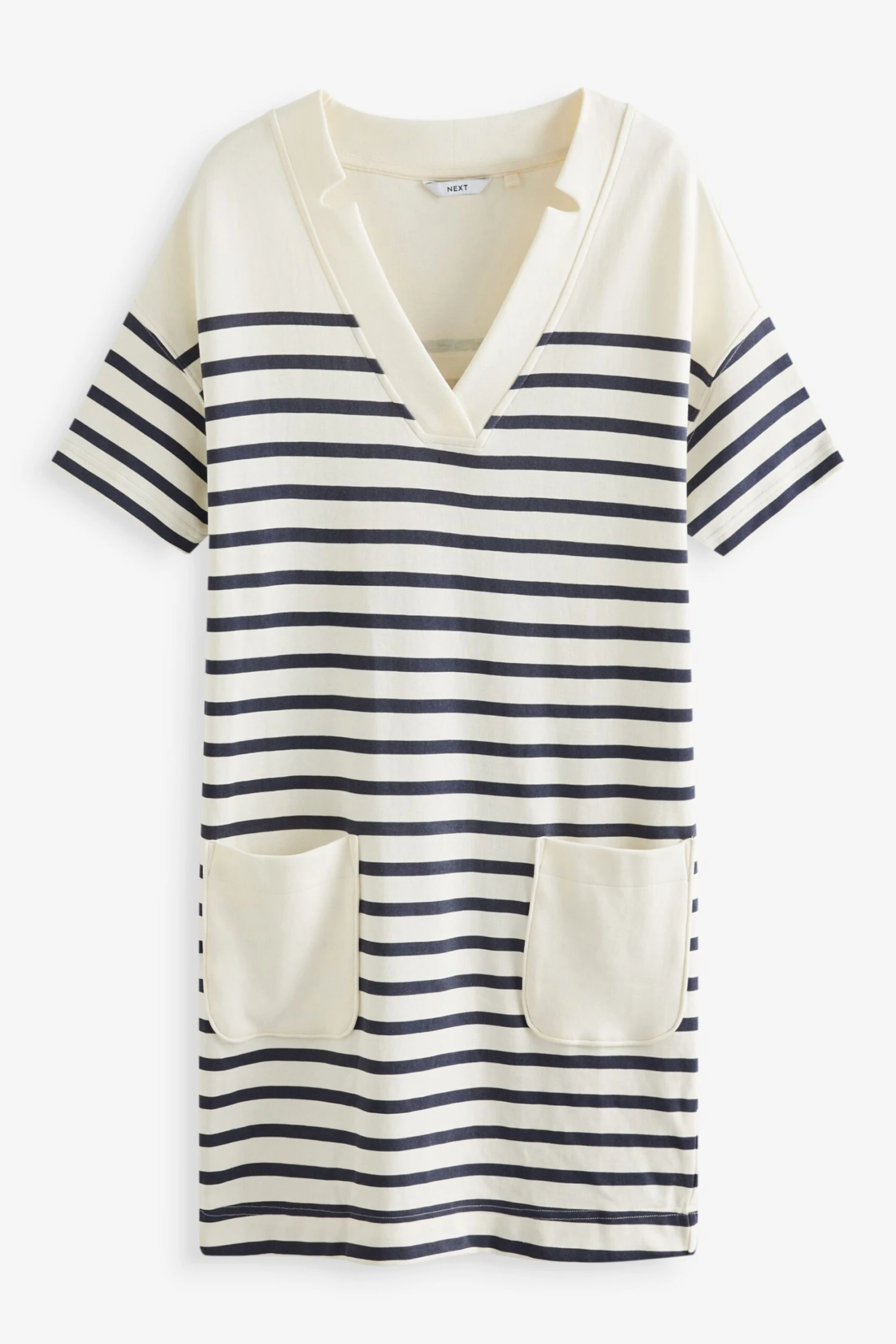 Next Short Sleeve Notch V-Neck Jersey Pocket Detail Dress 7 Next Short Sleeve Notch V-Neck Jersey Pocket Detail Dress - Image 5