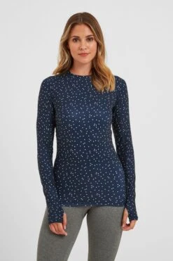 Tog 24 Womens Blue Snowdon Thermal Spot Crewneck Base Layer