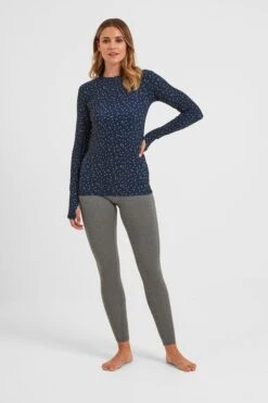 Tog 24 Womens Blue Snowdon Thermal Spot Crewneck Base Layer -Outlet Mode Zyra Store D07778s3