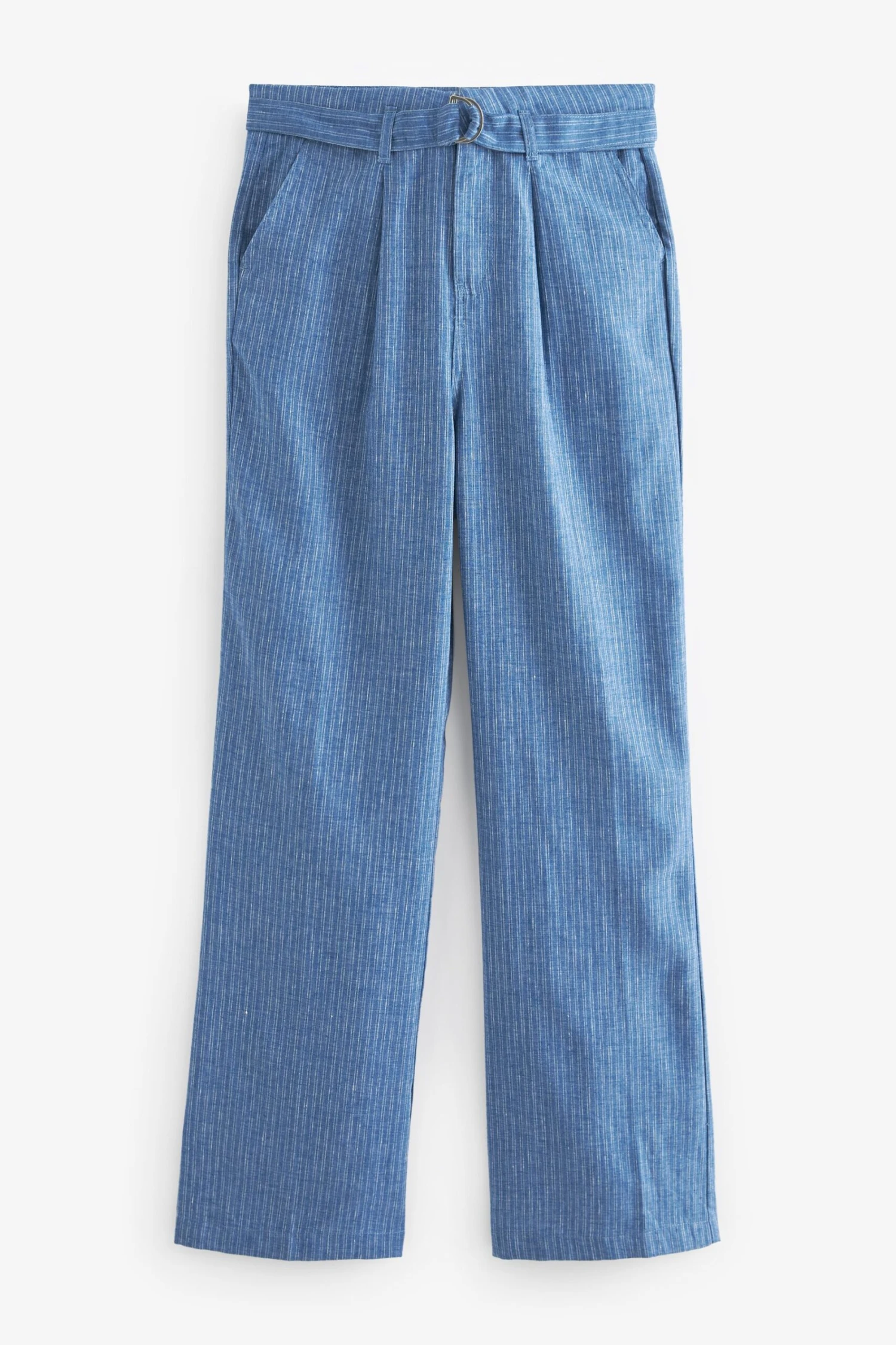 Next Blue Stripe Linen Blend Wide Leg Trousers 8 Next Blue Stripe Linen Blend Wide Leg Trousers - Image 6