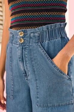 Next Elasticated Waist Wide Crop Trousers -Outlet Mode Zyra Store D16 641s4