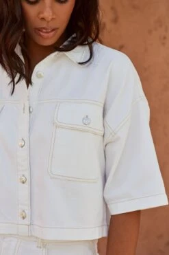 Next Cropped Denim Shirt -Outlet Mode Zyra Store D24041s4