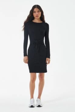 Barbour International Barbour® International Woodvale Long Sleeved Black Dress -Outlet Mode Zyra Store D25916s3