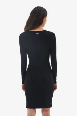 Barbour International Barbour® International Woodvale Long Sleeved Black Dress -Outlet Mode Zyra Store D25916s4