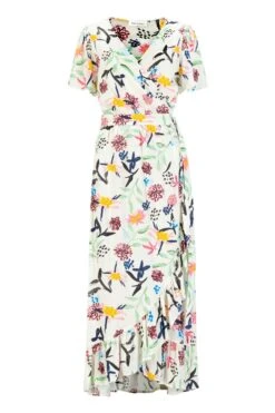 Pom Amsterdam White Garden Bloom Wrap Maxi Dress -Outlet Mode Zyra Store D27620s4