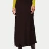 Jigsaw Brown Satin Bias Maxi Skirt -Outlet Mode Zyra Store D29 556s