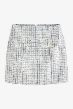 Next Blue Tweed Mini Skirt -Outlet Mode Zyra Store D32863s6