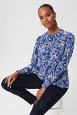 Hobbs Blue Fern Printed Blouse -Outlet Mode Zyra Store D43217s3