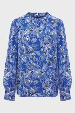 Hobbs Blue Fern Printed Blouse -Outlet Mode Zyra Store D43217s4