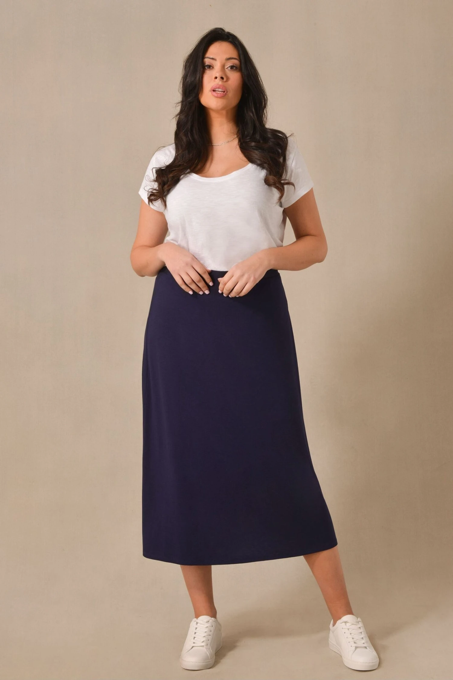 Live Unlimited Blue Curve Jersey Midi Skirt 3 Live Unlimited Blue Curve Jersey Midi Skirt