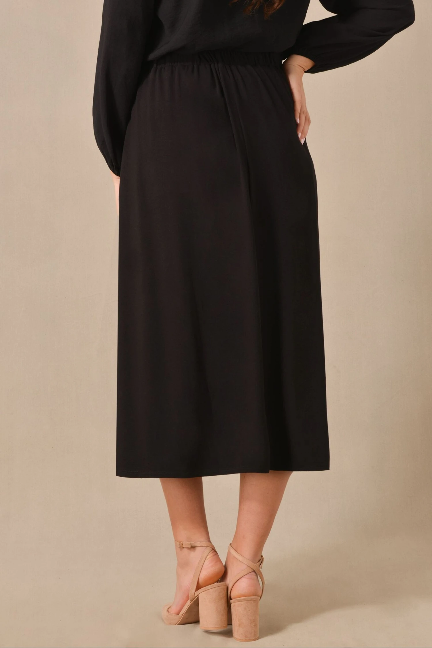 Live Unlimited Black Curve Jersey Midi Skirt 4 Live Unlimited Black Curve Jersey Midi Skirt - Image 2