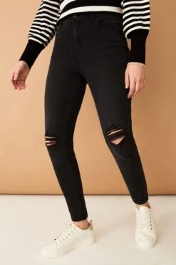 F&F Enhance Skinny Washed Black Jeans