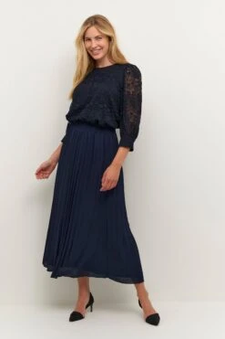 Kaffe Blue Gitta Midi Plisse Skirt -Outlet Mode Zyra Store D51 666s3