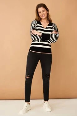 F&F Enhance Skinny Washed Black Jeans -Outlet Mode Zyra Store D51492s3